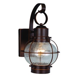 Chatham 1 Light Bronze Coastal Outdoor Wall Lantern Clear Glass