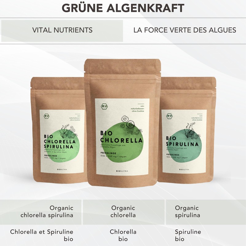 BioNutra Organic Chlorella Pellets without Additives, Residue-Controlled, Membrane Broken