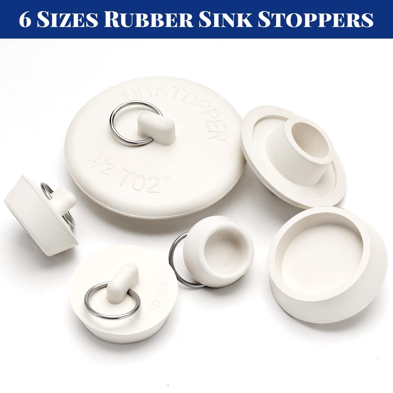 6 Pieces Drain Stopper, Bathroom Sink Stopper, Bathtub Drain Plug