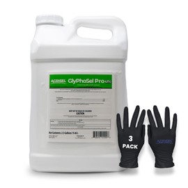 Agrisel GlyPhoSel Pro Weed Killer, Tackles Hard-to-Kill Weeds, Low-Odor, Easy Mixing, Pet Safe, Includes 3-Pack of Agrisel Protective Gloves, 320 Ounces