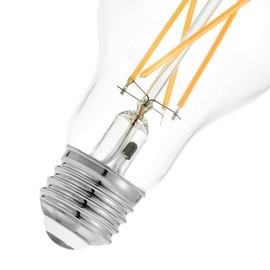 Maxxima A19 Dusk to Dawn LED Edison Light Bulb, 60 Watt Equivalent, 800 Lumens, 2700K Warm White, Vintage Styled Filament Light Sensing Bulb, UL Listed, 4 Pack