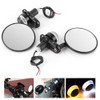 2pcs 7/8in Handlebar Rearview Mirrors with LED Turn Signal Amber