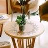 URROMA Linen Round Doily,20 * 20in Beige Table Cover with