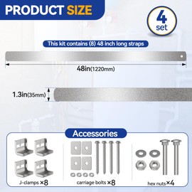 JUGGHOME 4 Sets Water Heater Strap Kit,Adjustable Water Heater Earthquake Strap,Water Heater Safety Strap for Water heaters up to 80 gallons with Installation Accessory