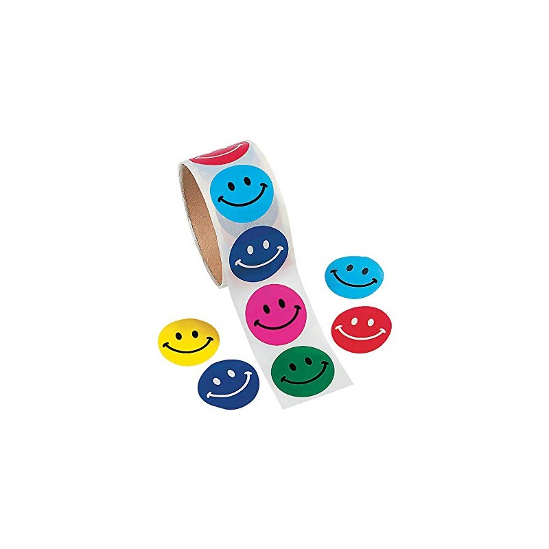 ROUND SMILE FACE STICKERS (100PC) - Stationery - 100 Pieces