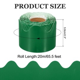 PATIKIL Bulletin Board Border, 65.5 Feet Poster Chalkboard Cork Decoration Trim Scalloped Borders Wall Decor for Classroom Office Locker, Green