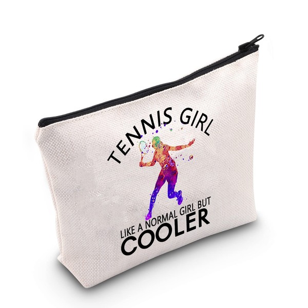 TSOTMO Tennis Gift Sports Zipper Pouch Tennis Girls Gift Tennis Girl Like A Normal Girl But Cooler Cosmetic Bag Gift For Tennis Player (Tennis Girl)