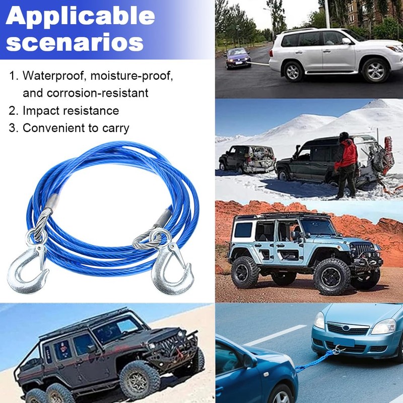 Anwangda Easy Quick Fit Breakaway Cable, Caravan Breakaway Cable,1m 3t