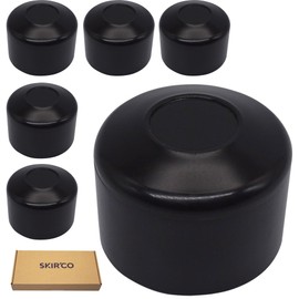 SKIR'CO Pack of 6 Fence Post Caps Round 40 mm Black Plastic Caps for Round Fence Posts Fence Post Covers Black RAL 9005 Colour