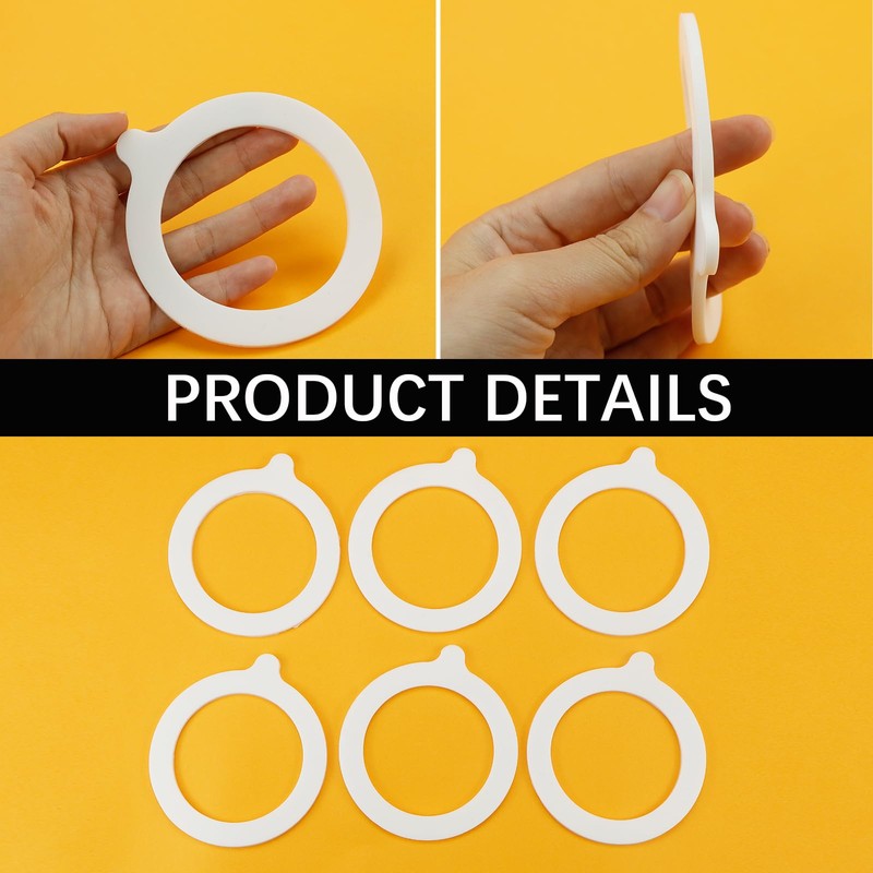 6pcs Rubber Seals for Glass Jars Silicone Replacement Gaskets Leakproof