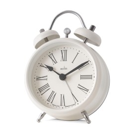 Acctim Shefford Analogue Faux Double Bell Small Alarm Clock (Buttermilk)