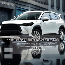 iwannachange Precut Headlight Tail Light Tint Kit Film Fit for Toyota Corolla Cross 2023 2024 Light Overlay Complete with Gloss Dark Smoke Wrap Cover Vinyl Decals Accessories