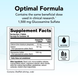 Theralogix OptiFlex-G Glucosamine Sulfate - 90-Day Supply - Joint Support Supplement - Supports Joint Health for Men & Women - Glucosamine Joint Supplement - NSF Certified - 180 Tablets