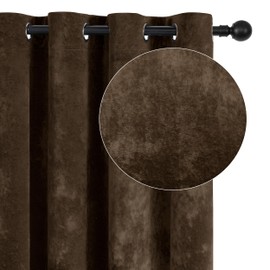 SNITIE Chocolate Crushed Velvet Curtains 52" x 84" Luxurious Thermal Insulation Soundproofing and Light Filtering Window Treatments Ideal for Living Room Bedroom Office - Set of 2 Panels