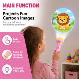 Kids Animal Projector Flashlight for Bedtime Play – Focusable Story Projection Torch for Preschool Fun