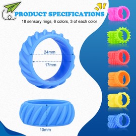 Fidget Toys Set, Sensory Fidget Rings, Finger Sensory Finger Massage Ring, Silent Relaxing for Stress Relief, Anti-Stress Toy, Stress Relief for ADHD, Autism, Party Bag Gifts