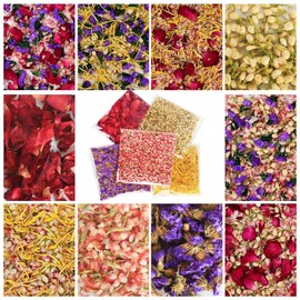 Natural Wedding Confetti, 40+ Cups (250 g) 5 Mixed Petals Confetti Wedding with Rose Petals, Jasmine Petals, Biodegradable Dried Petals, for Flower Girl and Bride