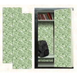 PELICAN INDUSTRIAL Magnetic Locker Wallpaper (Full Sheet Magnetic) - Remove & Reuse Decorative Vinyl - Made in The USA - Fade, Tear and Water Resistant - Pack of 2 Rolls (Green Tropical Leaves vr62)