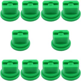 10pcs Plastic Nozzle 110 Degree Flat Fan Spray Tip,0.15mm Aperture, for Industrial Agricultural Landscaping Cleaner Applications (Green,0.15mm)