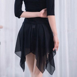 Soft Chiffon Skirt and Pilapol Pants for Pole Dance, Ballet, Pilates, Yoga Wear Pilates Wear Black/FREE(55-77)