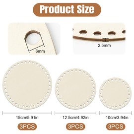 heedpeiur Pack of 9 Basket Base for Crocheting, Natural Wood Basket Base, Round, Robust, Wooden Base for Crocheting, DIY Hollow, Crochet Basket Set, Blank for Home Decoration, Gift Ideas, Weaving