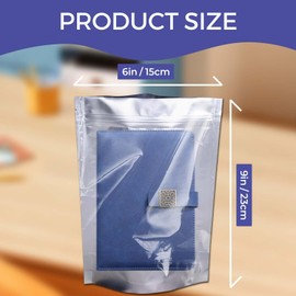 GEN'C BÉAUTY 6" x 9" - 50pcs Aluminum Foil Zipper Mylar Bags Stand Up, Multi-Purpose Packaging Pouches for Electronics, Cables, or Stationery