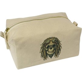 'Steampunk Skull with Dreadlocks' Canvas Wash Bag/Makeup Case (CS00040379)