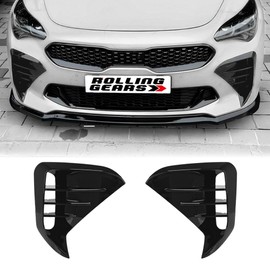 Rolling Gears Front Bumper Air Vent Trim Compatible with 2018-2023 Kia Stinger GT GT1 GT2 GT Line, Carbon Fiber Look Side Vent Cover Exterior Body Kit