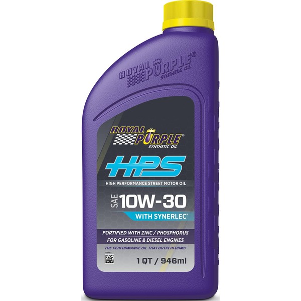 Royal Purple (36130-6PK HPS 10W-30 Synthetic Motor Oil with Synerlec Additive Technology - 1 Quart, (Case of 6)