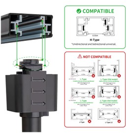 be studied 10W LED Track Lighting Heads – H-Type Adjustable Ceiling Spotlights, 3000K/4000K/5700K, Flicker-Free CRI90+ (6-Pack) – Black Track Light Fixtures for Accent, Task & Art Lighting