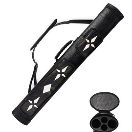 GSE GAMES&SPORT EXPERT 2x2 Deluxe Hard Billiard Pool Cue Stick Carrying Case (5 Colors) - Style: Black/Blue