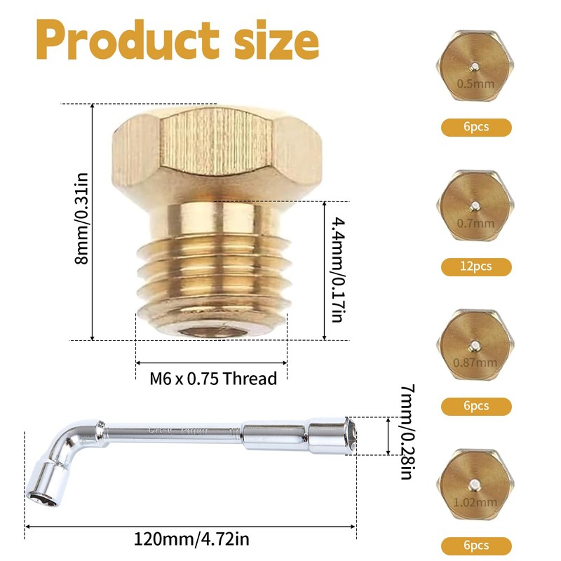 Pack of 30 Gas Nozzles for Gas Grill, Butane Gas