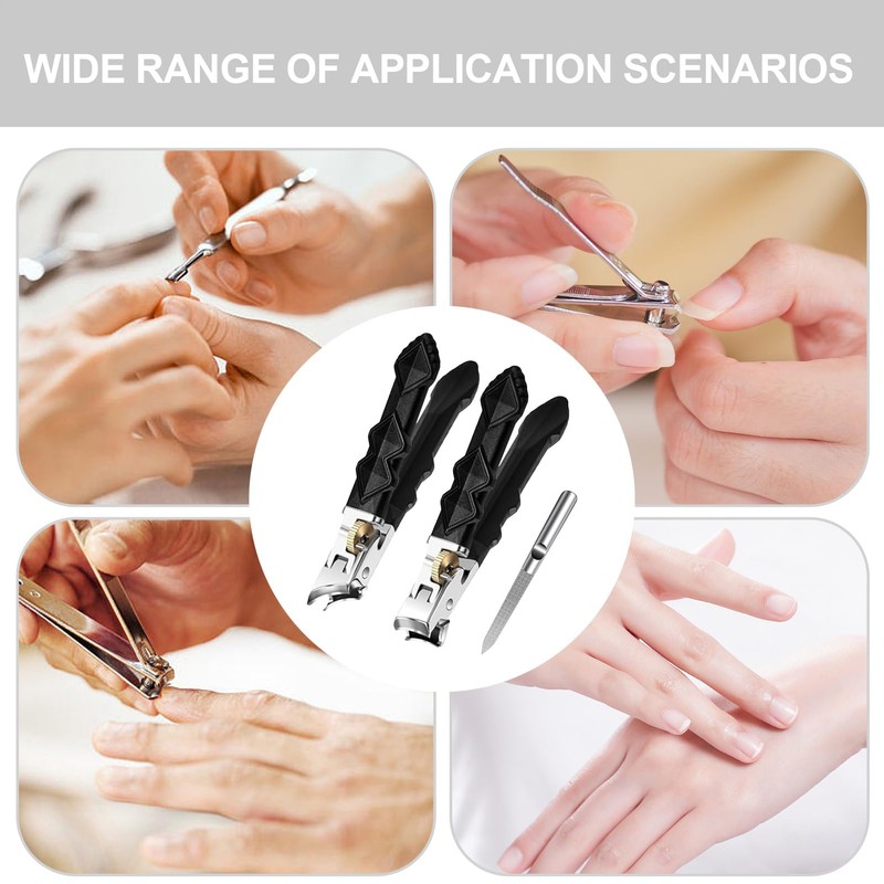 Flat Nail Clipper, Stainless Steel Toenail Clipper, Portable Trimmer Wide-Mouth