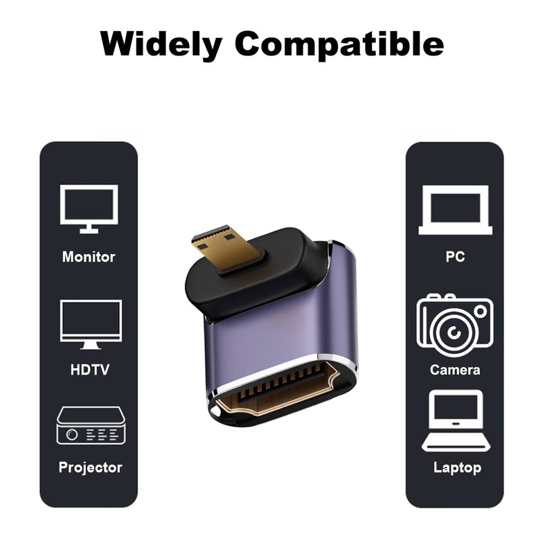 AreMe 8K Micro HDMI to HDMI Adapter (2 Pack), Up