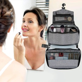 iPobie Hanging Travel Toiletry Bag,Cosmetic Bag,Waterproof Foldable Make-up Bag for Men and Women