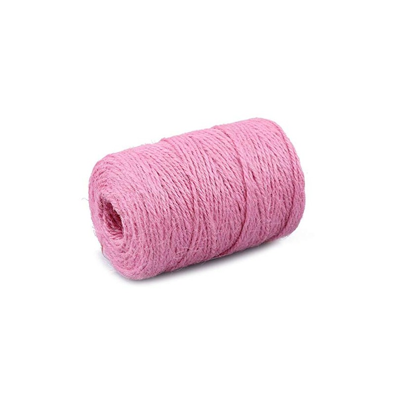 G2PLUS Pink Jute String Twine 2MM, 100M Natural Garden Jute