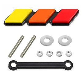 TRD Grille Decor Badge, Tri-Color Grille Badge Emblem Decoration Accessories Car Truck Label (Yellow, Orange, Red)