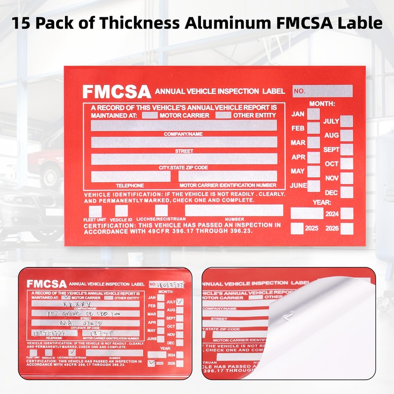 15-Pack Annual Vehicle Inspection Report Form, 3-Ply Carbonless Form and