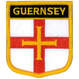 Klicnow Guernsey (Shield) Embroidered Patch 6cm X 7cm (2 1/2" X 2 3/4")