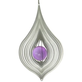 CIM Stainless Steel Wind Chime - Drop 260 - Stainless Steel - Dimensions: 15 x 26 cm - Includes Hanging Bracket and Glass Ball