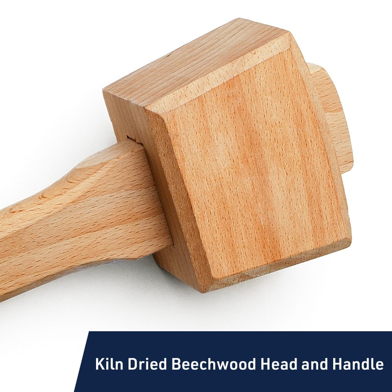 Kings County Tools Solid Beechwood Carpenters' Mallet | 3-1/2" Head