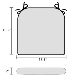 INFBLUE Outdoor Chair Cushions for Patio Furniture Round Corner Outdoor Chair Cushions Water Resistance Seat Cushions with Ties (Green Flowers)