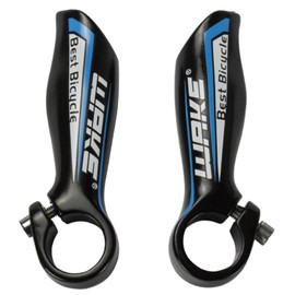 2 x handlebar ends, bicycle handlebars, horns handlebar grips, bicycle handlebar grips bar ends, bicycle handles, MTB handlebar ends, bicycle horn grips, 22.2 mm, blue