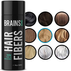 Brains & Son Hair Fibre, Premium Hair Thickener / Bulk Hair with Instant Effect for Hair Loss and Light Hair, Hair Powder, 25 g (Medium Blonde)