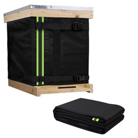 DTNESS Winter Bee Hive Insulation Cover for 8 and 10 Frame Hives, 600D Oxford Cloth Adjustable Waterproof Windproof Reusable Beehive Wrap Supplies w/Reflective Strip 76.5" x 23.6"