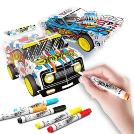 BLADEZ Hot Wheels Custom Racers, DIY Twin Pack, Make Your Own/Build Your Own, Pull Back Vehicles for kids, Customisable with pens and stickers, Creative Maker Kitz Toyz