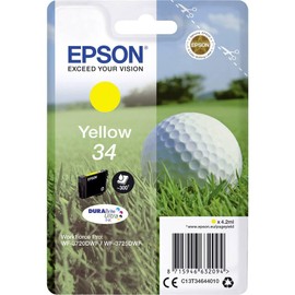Epson Original 34 Ink Golf Ball, WF-3720DWF, WF-3725DWF, yellow