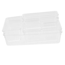 GRIRIW 7pcs Clear Plastic Drawer Organizer Versatile Storage Bins for Bedroom Kitchen and Office Pet Material for Long-lasting Use Sorting Miscellaneous Items