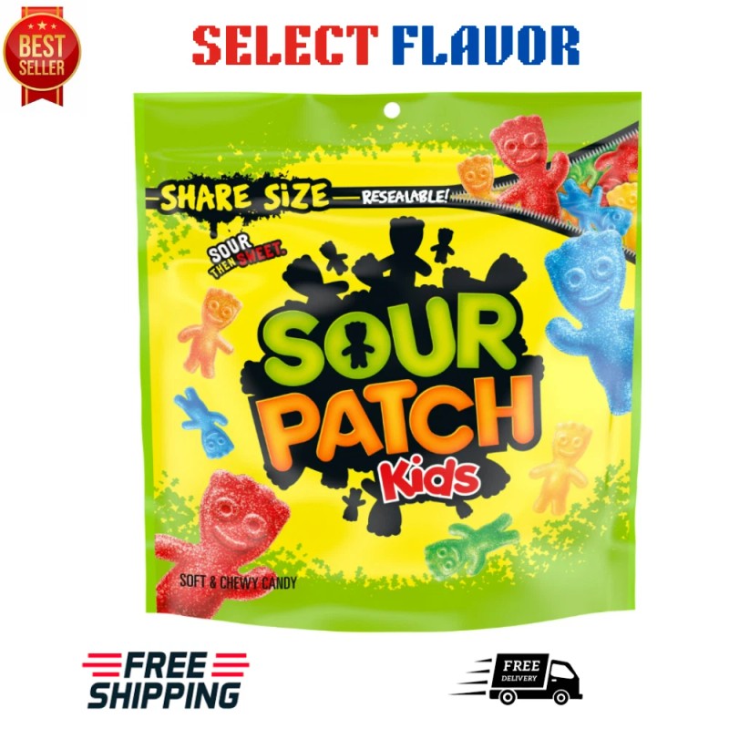 SOUR PATCH KIDS Soft & Chewy Candy, Share Size, 12