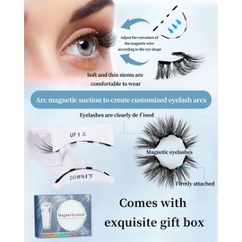 TPZORJX Magnetische Wimpern,Wimpernlifting Set,Magnetic Lashes Ohne Eyeliner,Magnet Wimpern Natürlicher Look,Magnetwimpern mit Applikator,Kein Kleber erforderlich Wimpernmagnetic(Set-A 2 Paar)